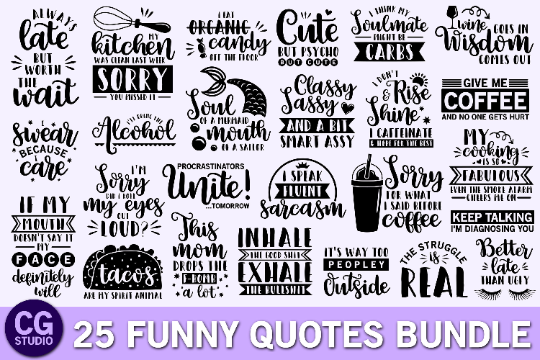 Funny Kitchen Quotes SVG Bundle, 6 Designs, Kitchen Sign SVG, What