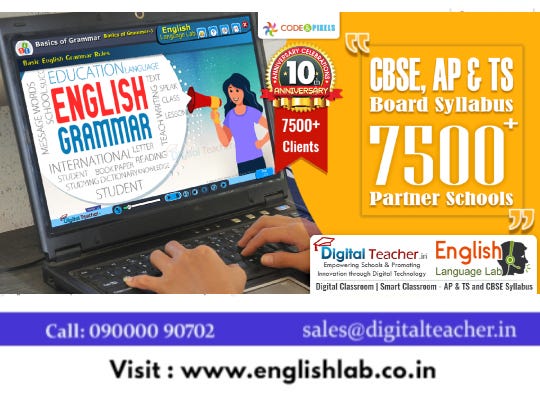 English language lab and CBSE, AP and TS Board Syllabus. -English Lab