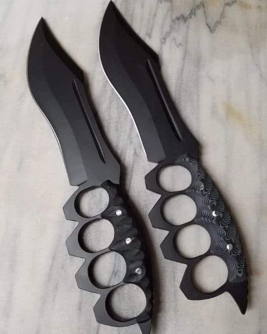 Custom Handmade Trench Knife With Black Duster Knuckle | by Khawar