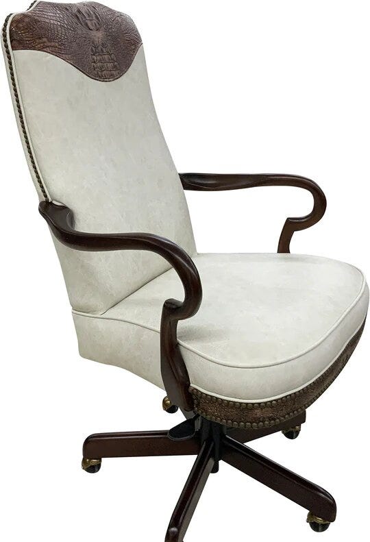 Stylish cowhide office chairs by Great Blue Heron Furniture