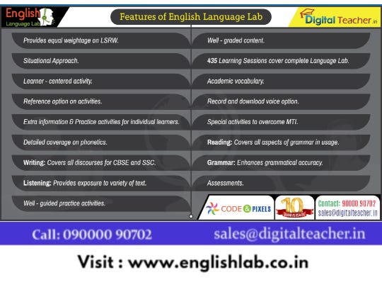 Features of Digital English Language Lab -English Lab