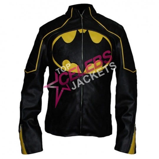 Buy Black Batman Style Replica Motorcycle Leather Jacket | by Top ...