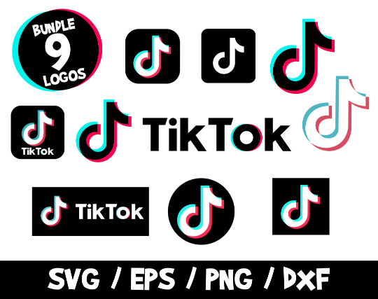 Tik Tok logo bundle vector svg cut file png vinyl tshirt birthday phone ...