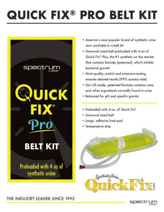 Spectrum LabsQuick Fix Pro Belt Kitsynthetic Urine by easy wholesaleus Medium