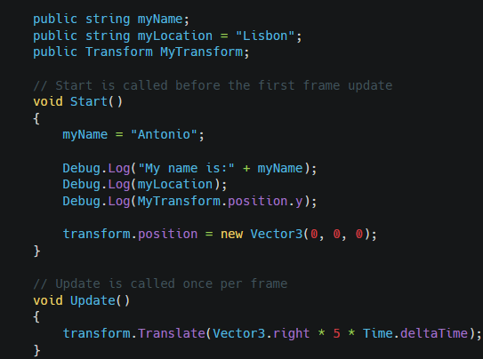Unity — Variables — The building blocks of programming | by Antonio ...