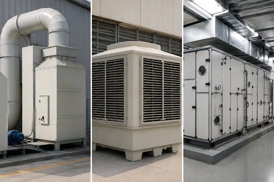 Air Washer vs Evaporative Cooler vs AHU: Which Cooling System Suits Indian Industries