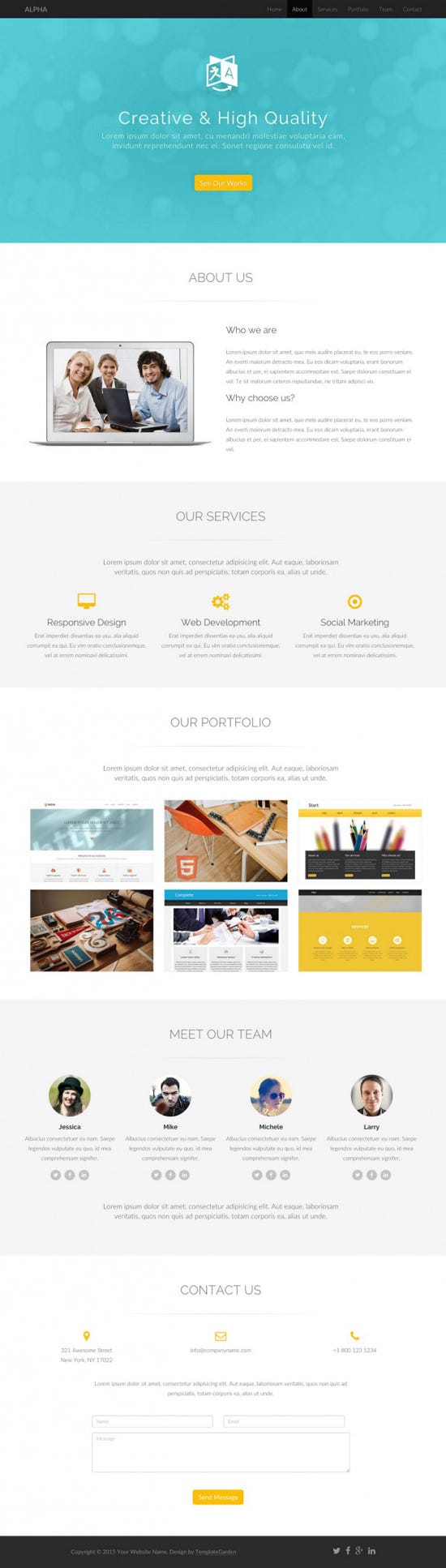 Alpha, One Page HTML Template | by Alex Ionescu | PixelsMarket | Medium