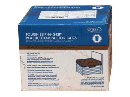 Whirlpool 15 Trash Compactor Bags, 60-Pack — Part# W10165294RB, by Jhon  Bruce
