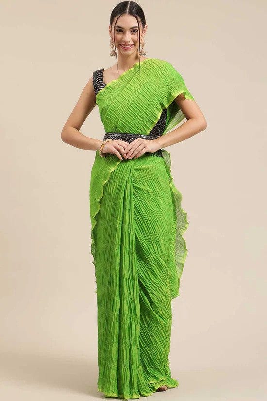 Pre Pleated Saree | Pre stitched saree | by Oneminutesaree | Medium