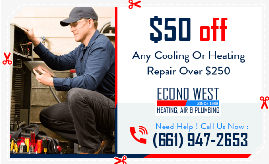 $50 Off Any Colling Or Heating Repair - Econo West Heating Air u0026 Plumbing -  Medium