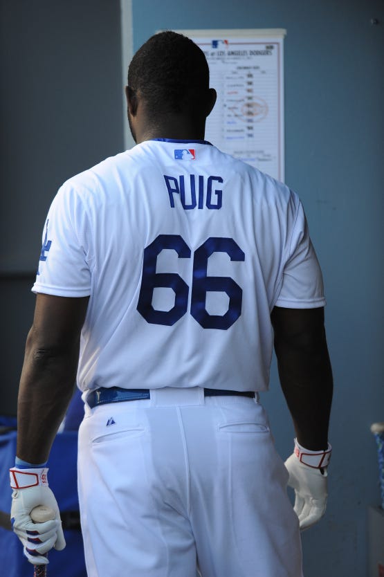 With two games to go, Yasiel Puig is back