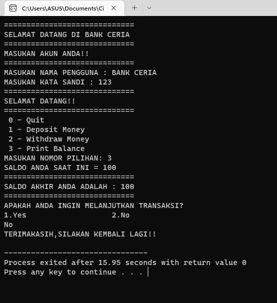 Program Bank dengan C++. Oleh Citra Aulia — Teknik Informatika… | by ...
