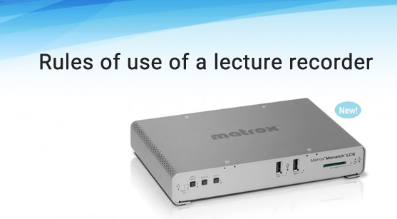 Rules of use of a lecture recorder | by Aaron Williams | Medium