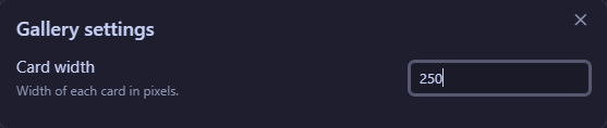 Projects Gallery - Setting Width