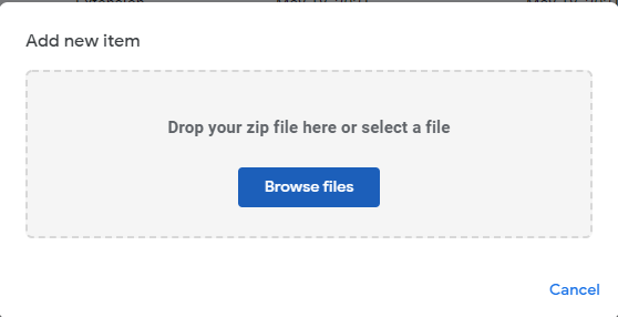 Google developers dashboard in chrome web store for publishing chrome extension, drop a chrome extension zip file to publish in google chrome web store