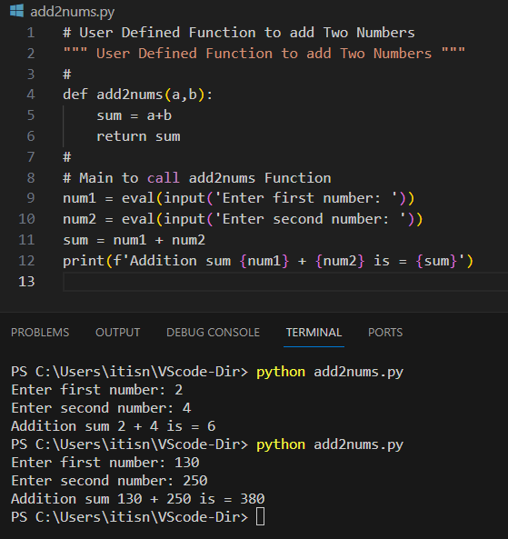 Python Language Example
