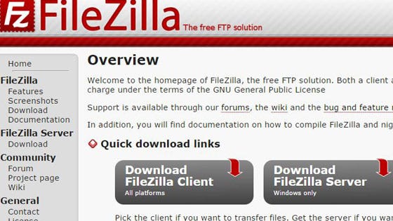screenshot of filezilla an FTP program for checking server files.