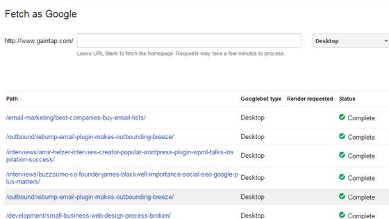 google fetch - gaintap get on google business listed on google search