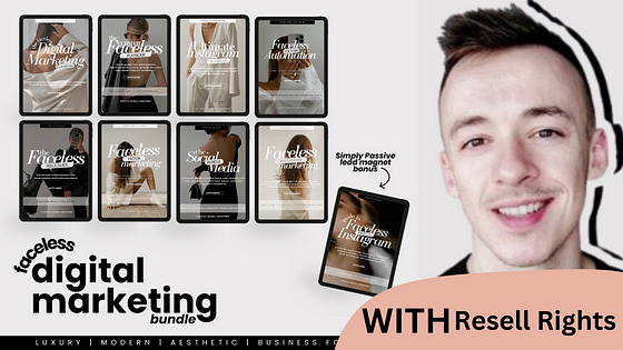 Faceless Digital Marketing Bundle: Boost Your Profit Potential with 9 Digital Products for 100% Profit!