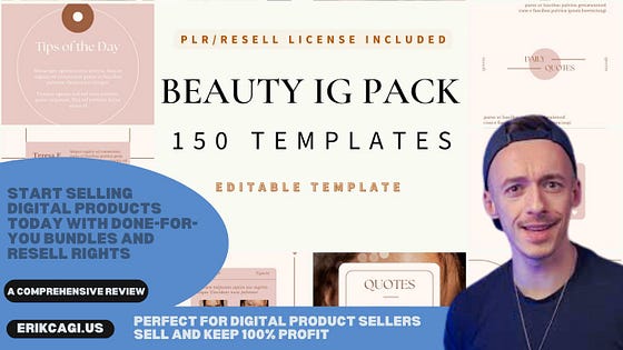 Beauty Instagram Templates Pack: A Must-Have for Digital Sellers to Create & Resell Stunning Beauty Content The Perfect Digital Product for Resellers, Beauty Influencers, and Business Owners