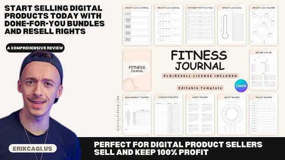 Fitness Journal Review: The Ultimate Tool for Weight Loss Enthusiasts and Digital Sellers With Resell Rights Perfect for fitness enthusiasts and digital product sellers to track goals, customize with Canva, and keep 100% profit by reselling