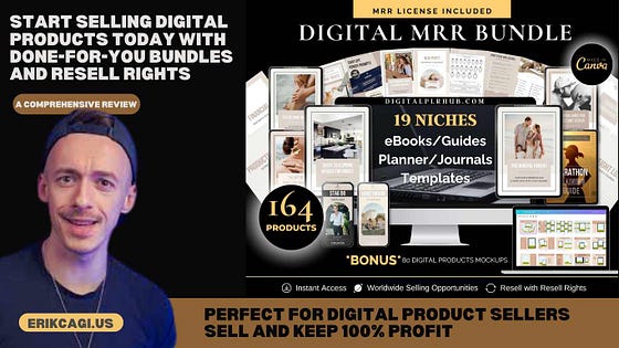 Digital MRR Bundle Review: Perfect for Digital Product Sellers to Rebrand, Resell, and Keep 100% Profit with 164 Ready-to-Go Products An ideal choice for digital product sellers looking to grow their business. Affordable, customizable, and comes with master resell rights, allowing you to resell and keep 100% profit
