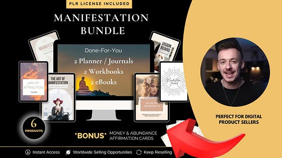 Manifestation Bundle: The Ultimate PLR Digital Product for Spiritual Entrepreneurs Sell manifestation PLR products effortlessly! Get done-for-you digital products to resell, rebrand, and keep 100% profit. Perfect for Etsy sellers, coaches, and entrepreneurs.