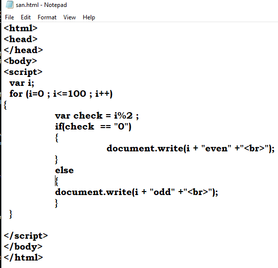 if & for loops with % operator. how to check Odd and Even between 0–100 ...