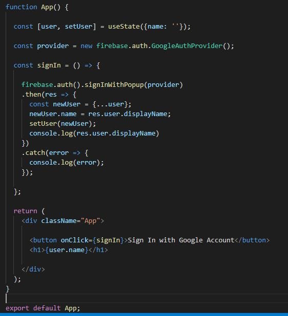 Create a Firebase Project with React App for simple sign in with Google ...