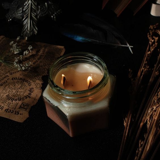 Do candles burn with the own flame that they created? Xel. Medium