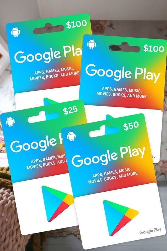  Google Play gift code - give the gift of games, apps