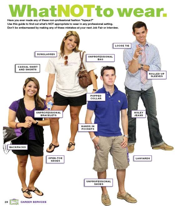 How to dress more Professionally than the rest of your company combined: today’s TERRIBLE advice