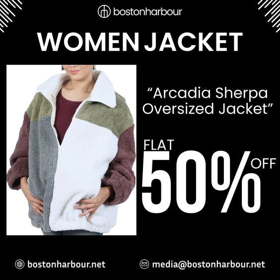 Arcadia Sherpa Oversized Jacket Get From Boston Harbour