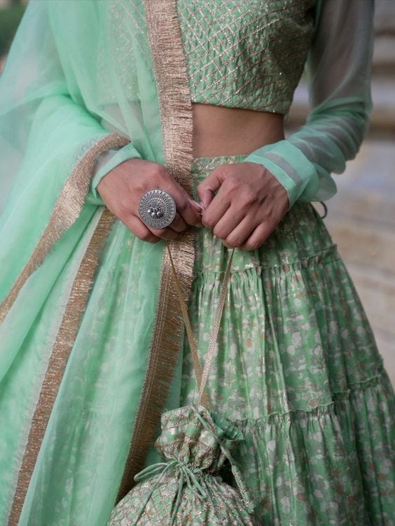 Pista Green Lehenga Set Vanshitaaz Medium