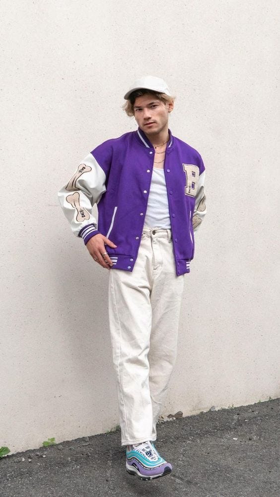Purple Varsity Jacket: A Trendy Twist on a Classic Style | by Haana ...