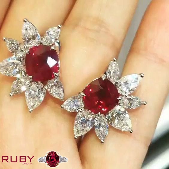 Designer ruby earrings
