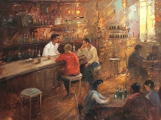 Conversa de bar, arte por Rui de Paula.