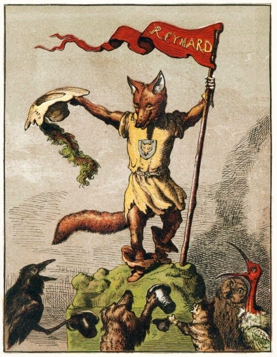 Reynard the Fox, as drawn by Ernest Henri Griset. Courtesy of Wikimedia Commons.