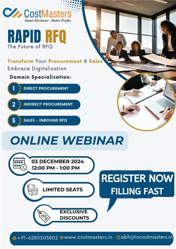 Live RAPID RFQ Live Webinar on 3rd Dec, 2024  — CostMasters