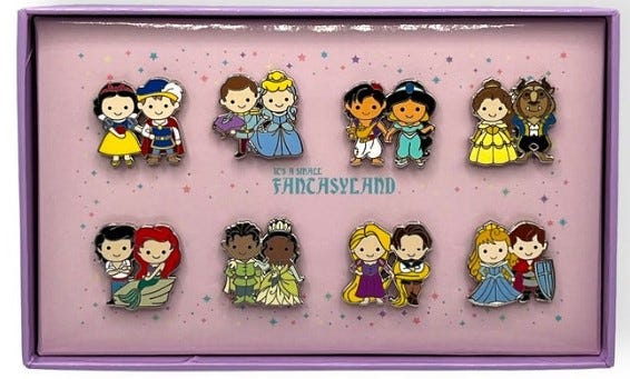 Princess Theme Starter Set With 5 Disney Park Trading Pins