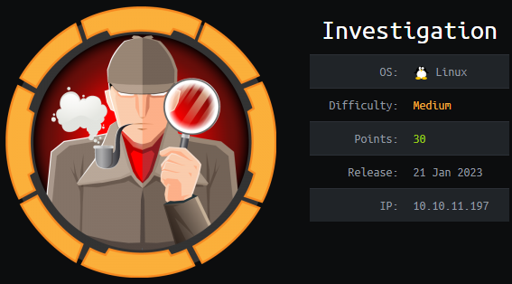 HackTheBox Investigation Writeup. This is a writeup for the medium ...