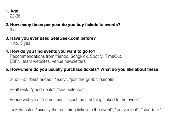 SeatGeek Landing Page Analysis. HMW better connect people with