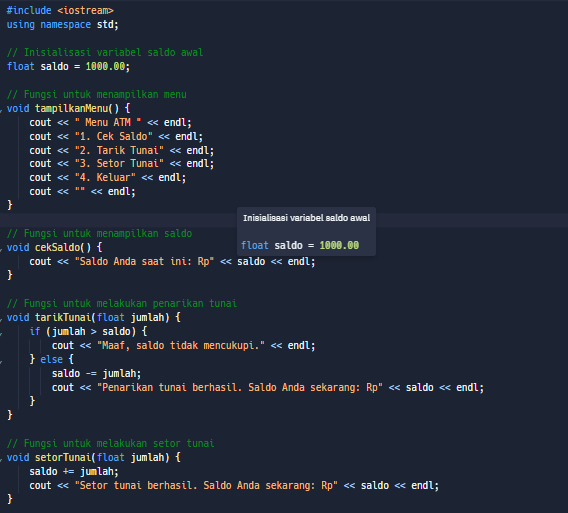 Tutorial Pemrograman Switch Case pada mesin ATM dengan bahasa C++ | by ...