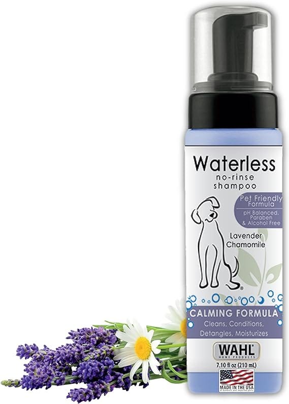 Wahl USA Pet Friendly Waterless No Rinse Shampoo for Animals — Lavender & Chamomile for Cleaning