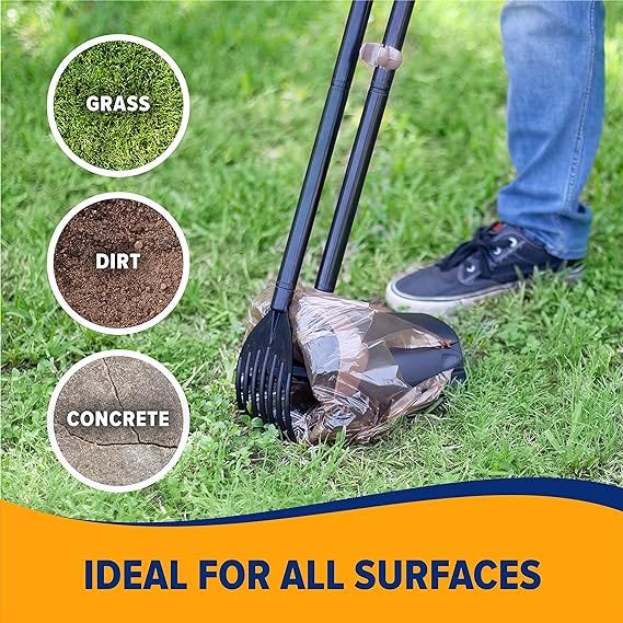 Arm & Hammer Pooper Scooper Swivel Bin & Rake Dog Poop Scooper, Black