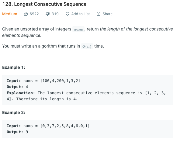 leetcode 128. Longest Consecutive Sequence - smddddddddddd - Medium