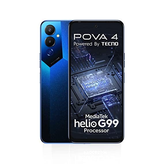 Tecno POVA 4 (Cryolite Blue,8GB RAM,128GB Storage)| Helio G99 Processor | 6000mAh Battery 18W…