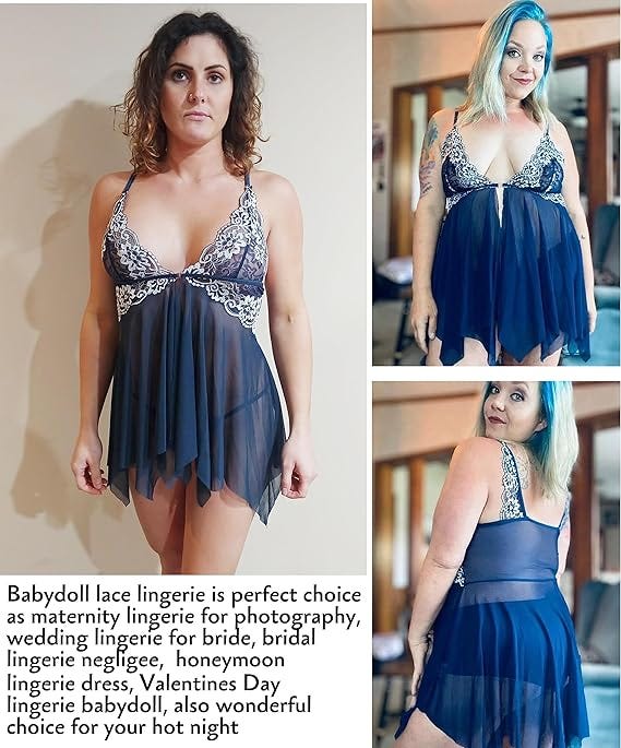 Enchanting Elegance: Front Closure Babydoll Lingerie, by Ioan Petreus, Global Trading Post