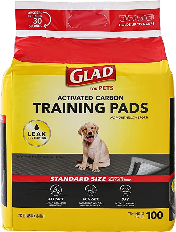 Glad for Pets Black Charcoal Puppy Pads 23" x 23" Puppy Potty