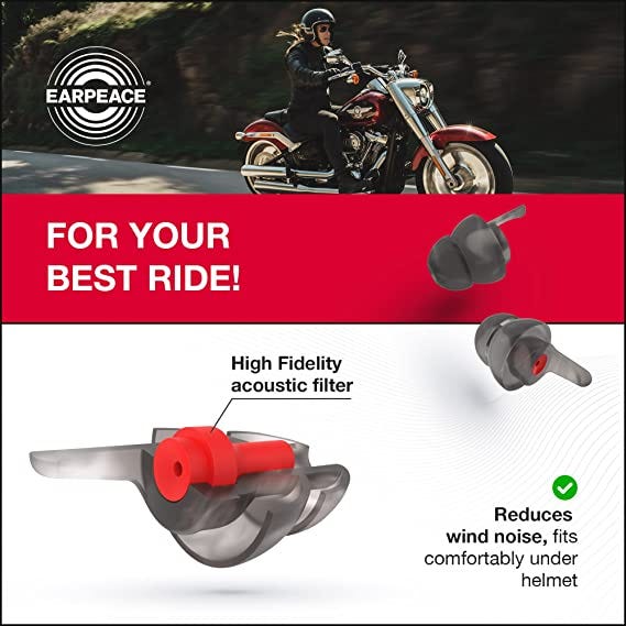 Earpeace Moto Hearing Protection Earplugs for Motorcycle Riding